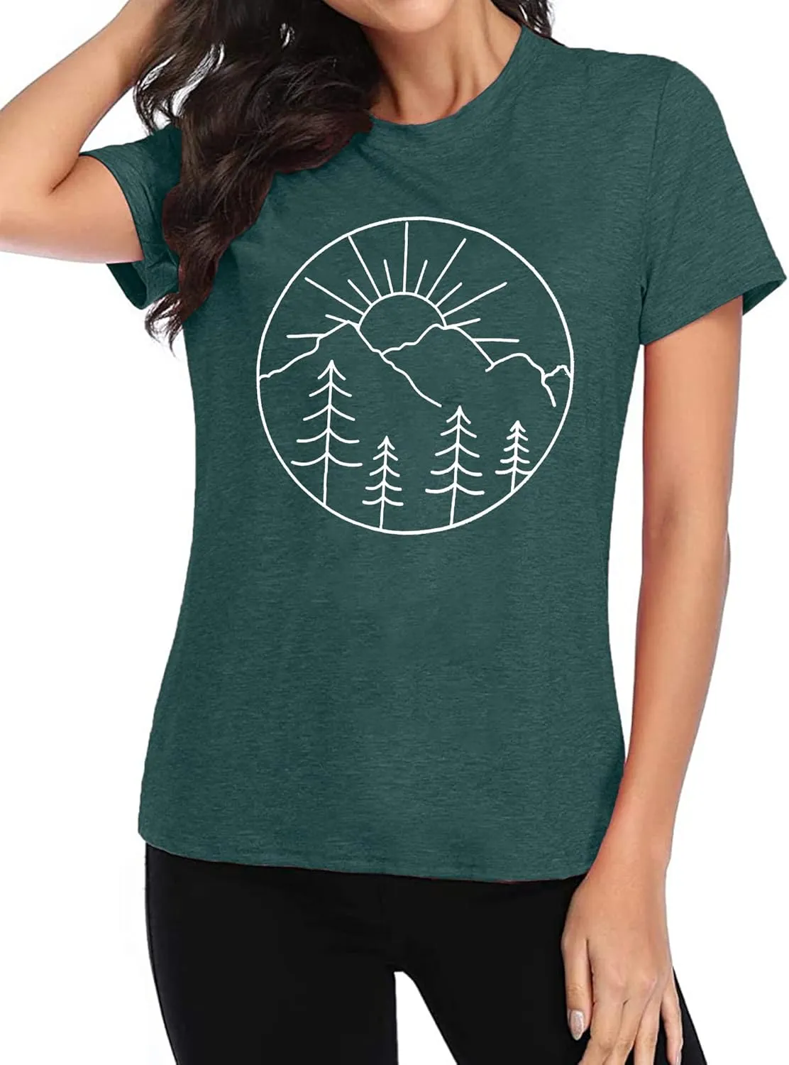 Adventure Tshirt Women Mountain Shirts Hiking Graphic Tees Summer Outdoor Casual Vacation Tops