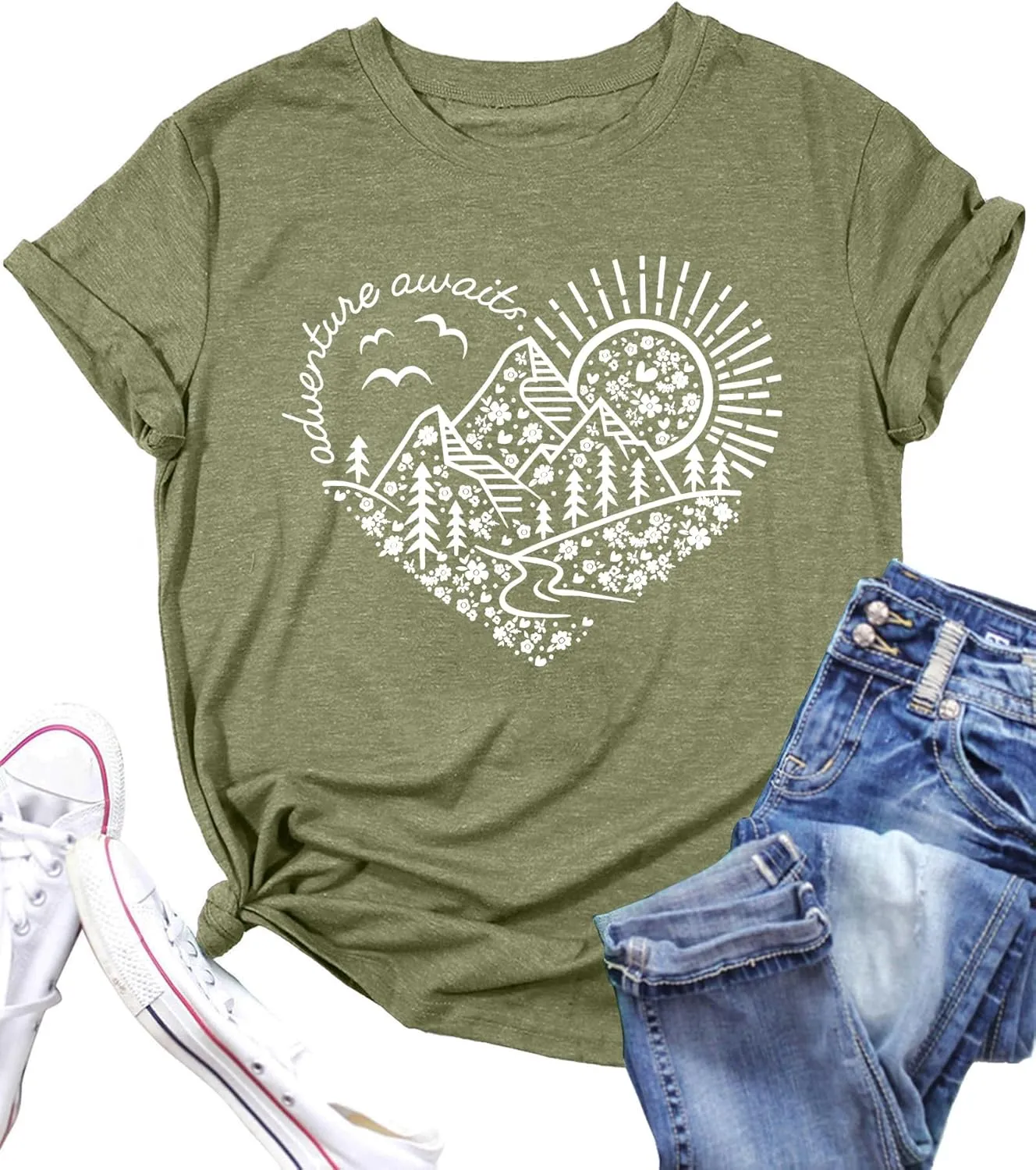 Adventure Tshirt Women Mountain Shirts Hiking Graphic Tees Summer Outdoor Casual Vacation Tops