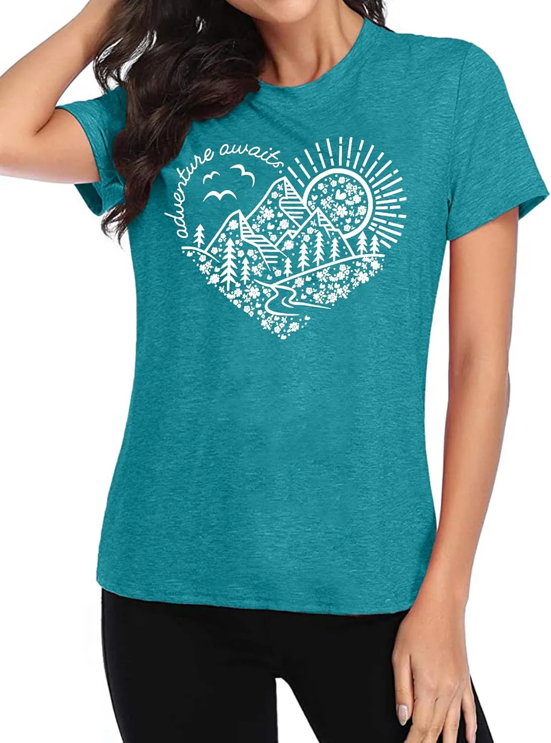 Adventure Tshirt Women Mountain Shirts Hiking Graphic Tees Summer Outdoor Casual Vacation Tops