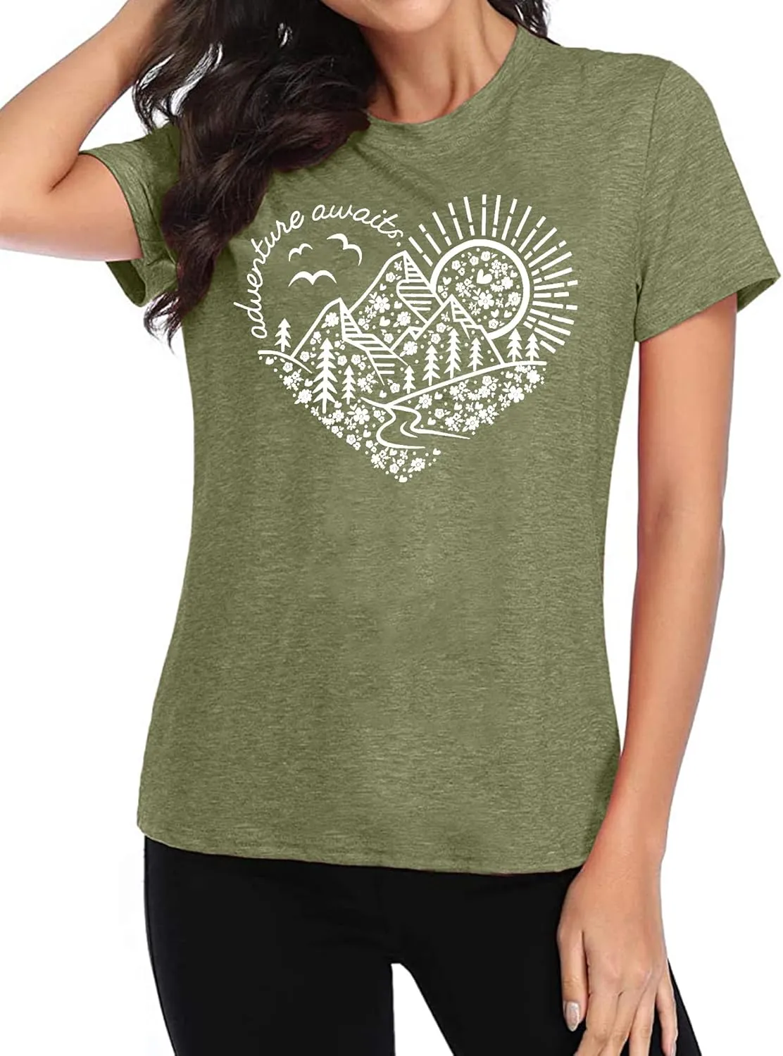 Adventure Tshirt Women Mountain Shirts Hiking Graphic Tees Summer Outdoor Casual Vacation Tops