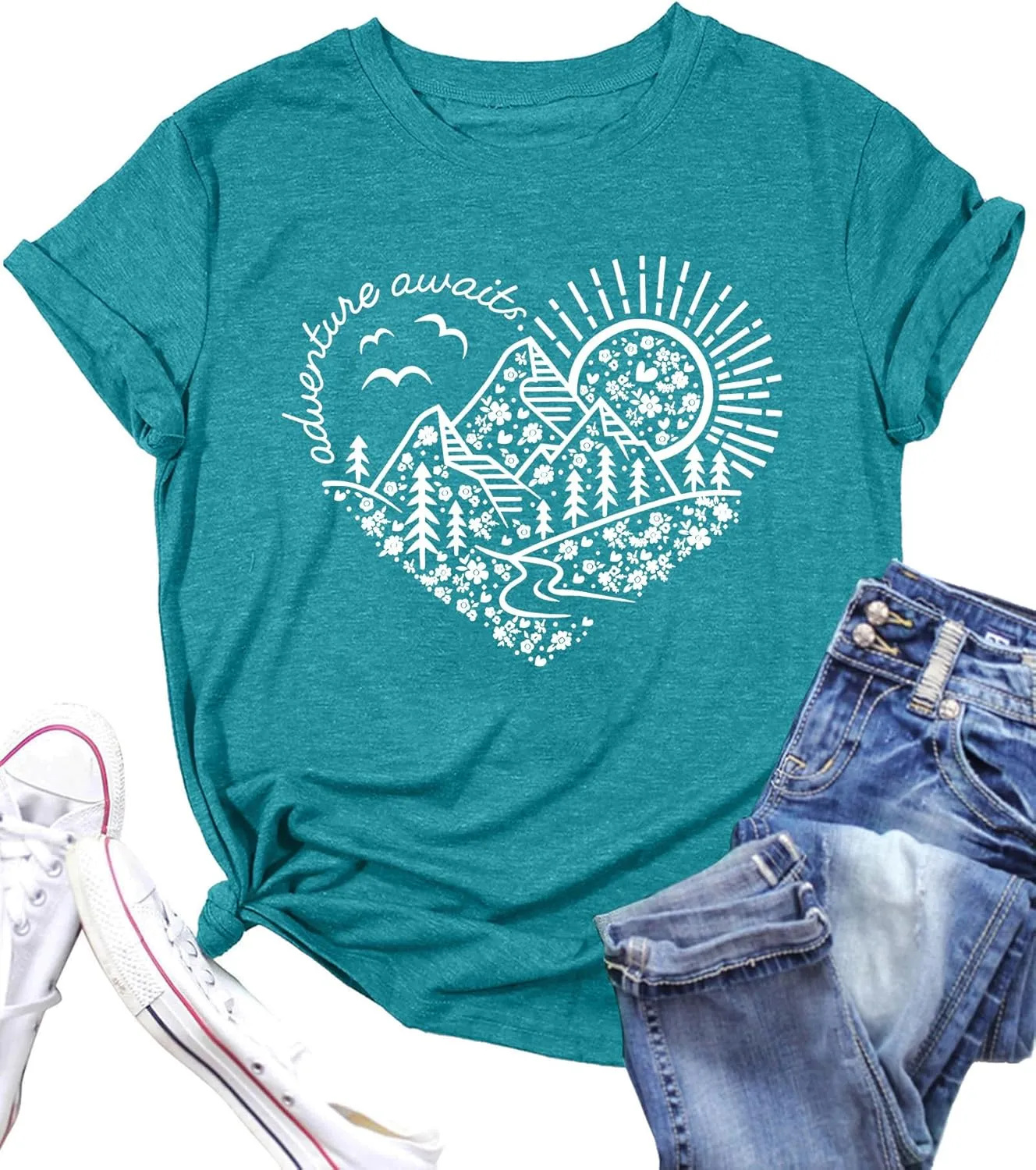 Adventure Tshirt Women Mountain Shirts Hiking Graphic Tees Summer Outdoor Casual Vacation Tops