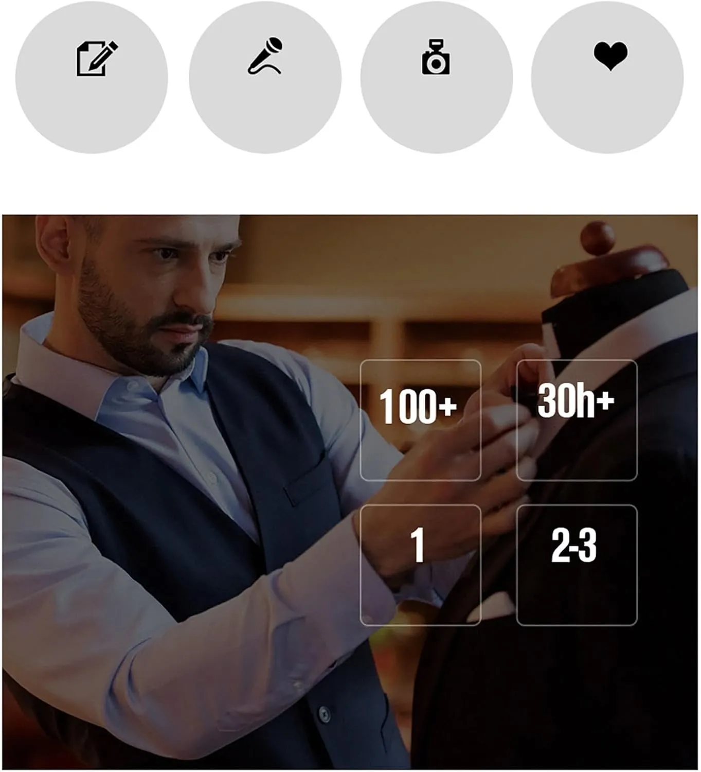 Alalaso Men's Suits Slim Fit, 3 Piece Suit for Men, 2 Button Blazer Jacket Vest Pants, Men Tuxedo Suit Sets