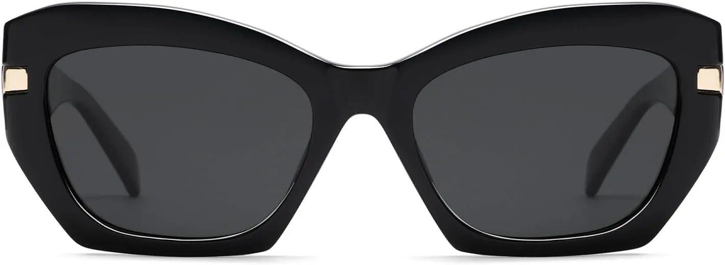 AMOMOMA Retro Cat Eye Sunglasses for Women Vintage Trendy Classic 90s Style Polarized Sun Glasses Shades AM6634