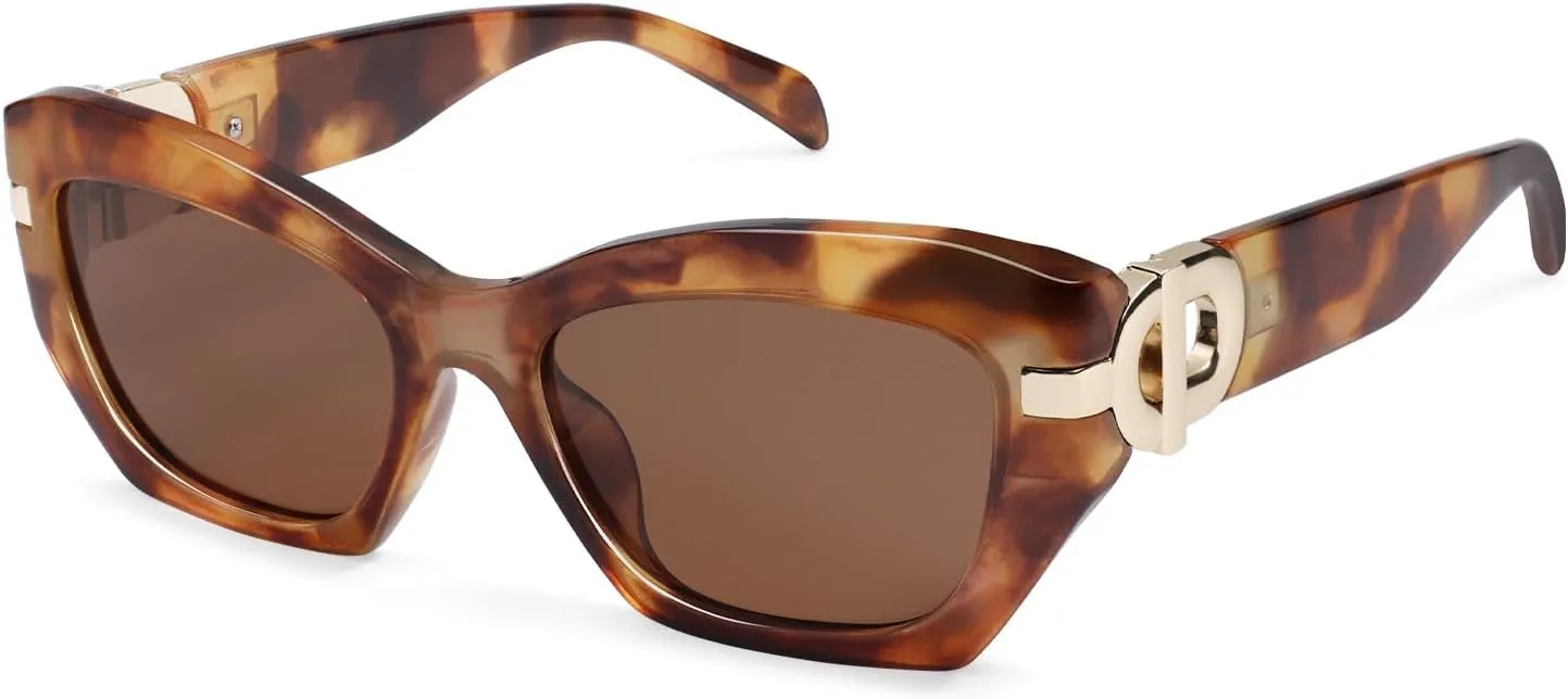 AMOMOMA Retro Cat Eye Sunglasses for Women Vintage Trendy Classic 90s Style Polarized Sun Glasses Shades AM6634