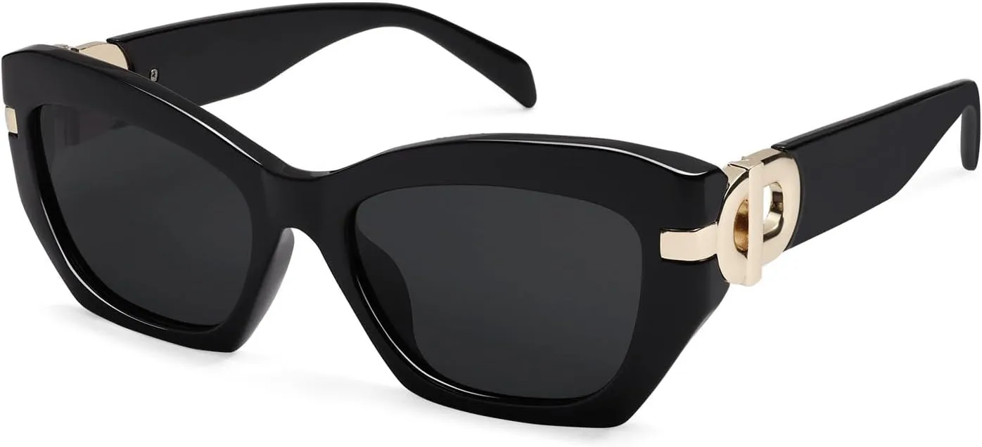 AMOMOMA Retro Cat Eye Sunglasses for Women Vintage Trendy Classic 90s Style Polarized Sun Glasses Shades AM6634