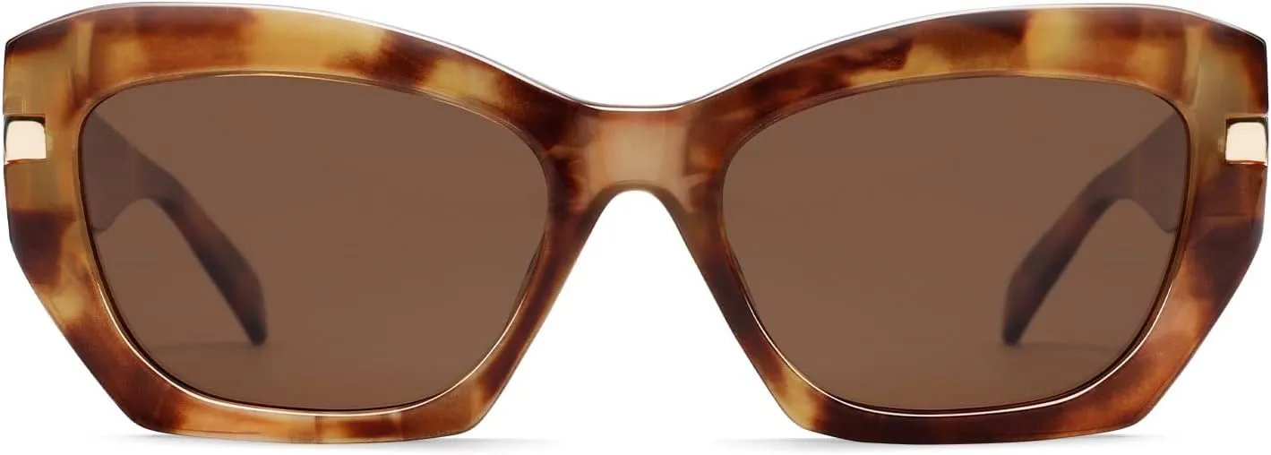 AMOMOMA Retro Cat Eye Sunglasses for Women Vintage Trendy Classic 90s Style Polarized Sun Glasses Shades AM6634