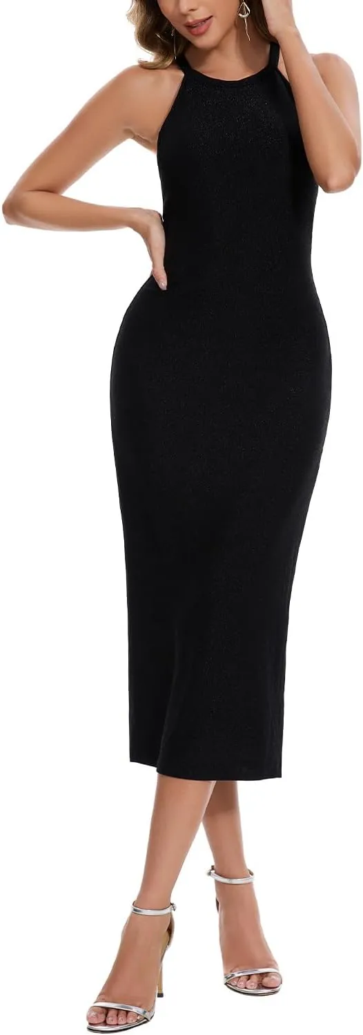 ANYFITTING Women's Built in Bra Bodycon Sparkly Holidady Formal Dresses for Date Night
