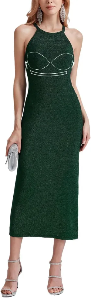 ANYFITTING Women's Built in Bra Bodycon Sparkly Holidady Formal Dresses for Date Night
