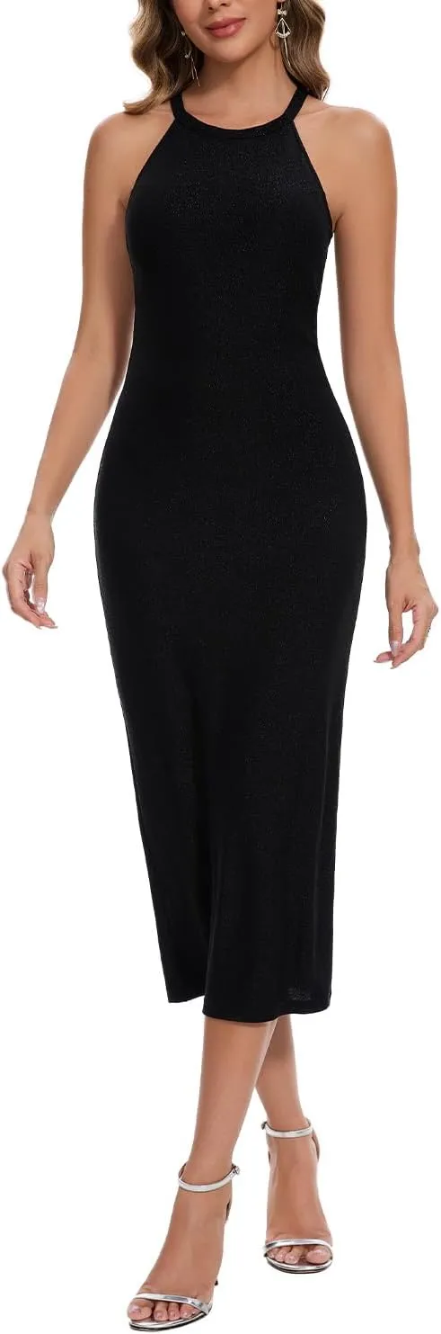 ANYFITTING Women's Built in Bra Bodycon Sparkly Holidady Formal Dresses for Date Night