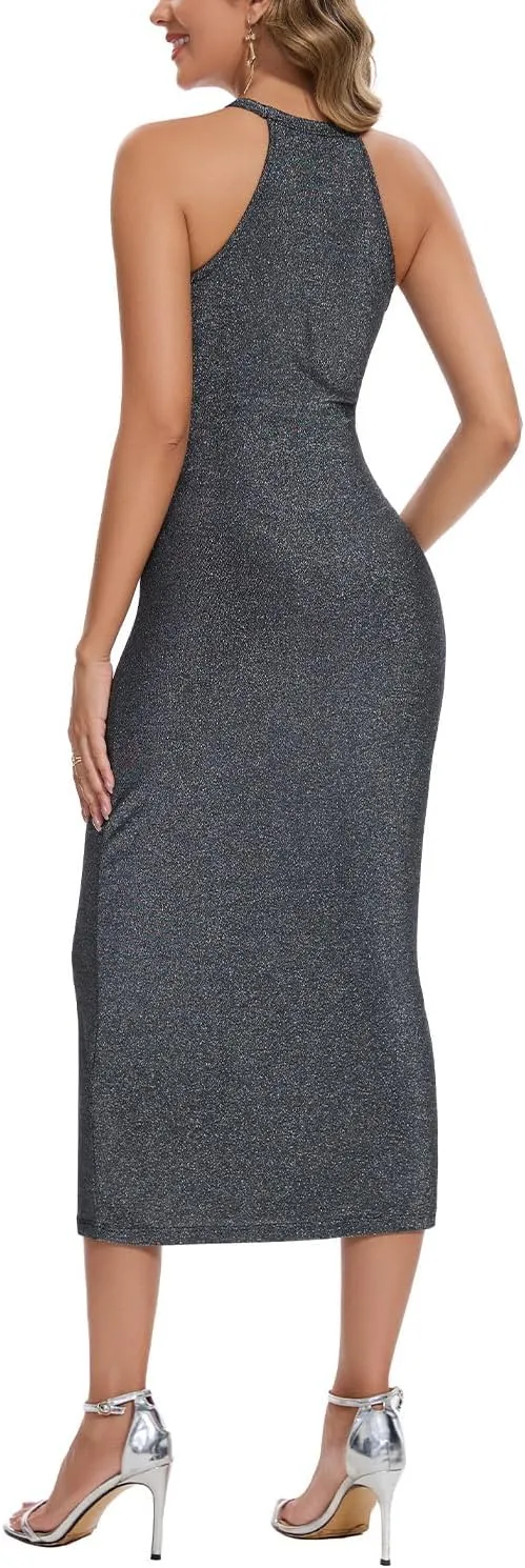 ANYFITTING Women's Built in Bra Bodycon Sparkly Holidady Formal Dresses for Date Night
