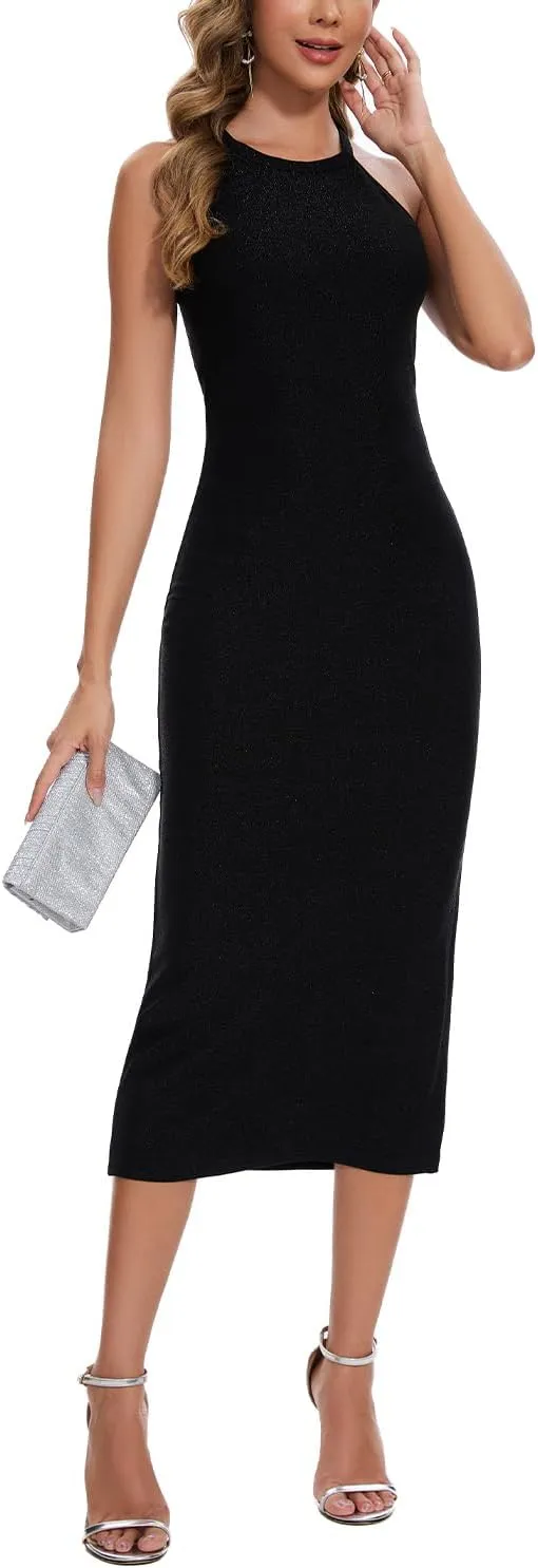 ANYFITTING Women's Built in Bra Bodycon Sparkly Holidady Formal Dresses for Date Night