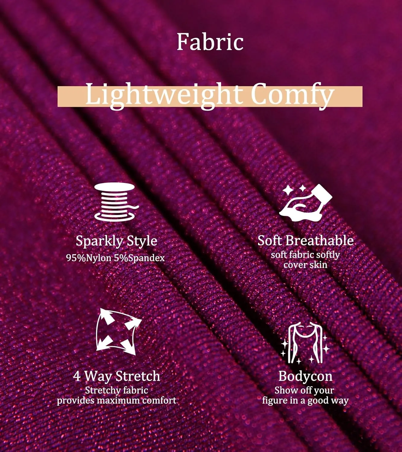 ANYFITTING Women's Built in Bra Bodycon Sparkly Holidady Formal Dresses for Date Night