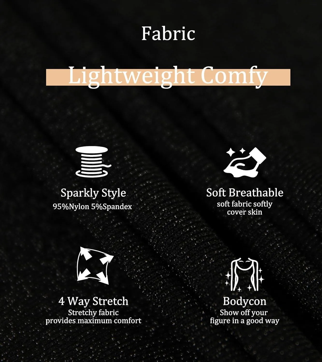 ANYFITTING Women's Built in Bra Bodycon Sparkly Holidady Formal Dresses for Date Night