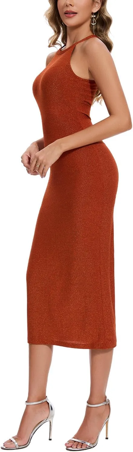ANYFITTING Women's Built in Bra Bodycon Sparkly Holidady Formal Dresses for Date Night