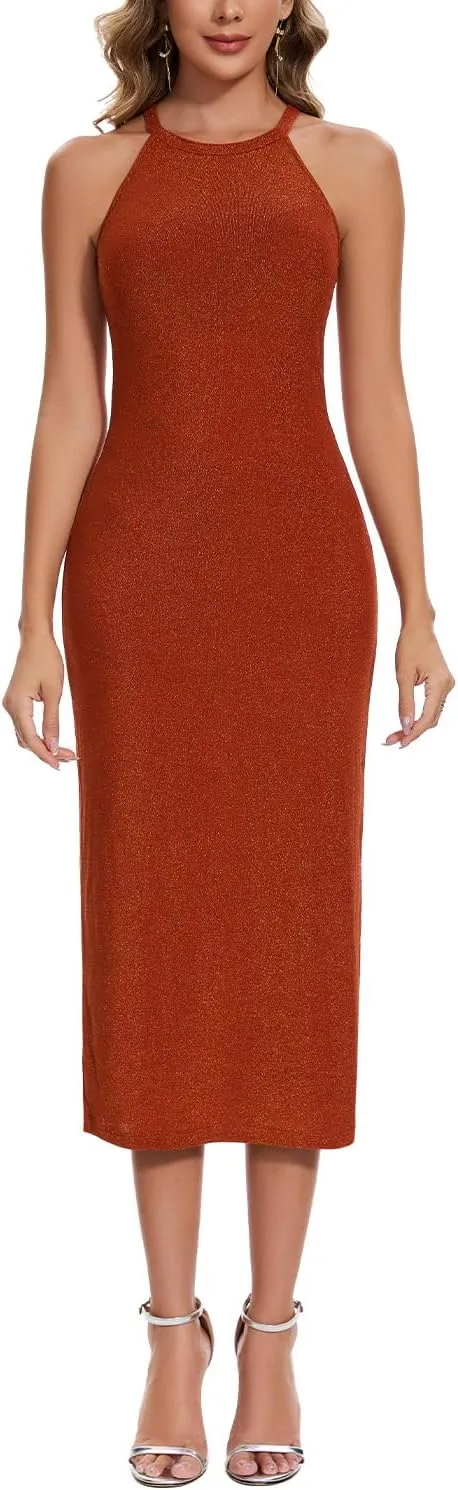 ANYFITTING Women's Built in Bra Bodycon Sparkly Holidady Formal Dresses for Date Night