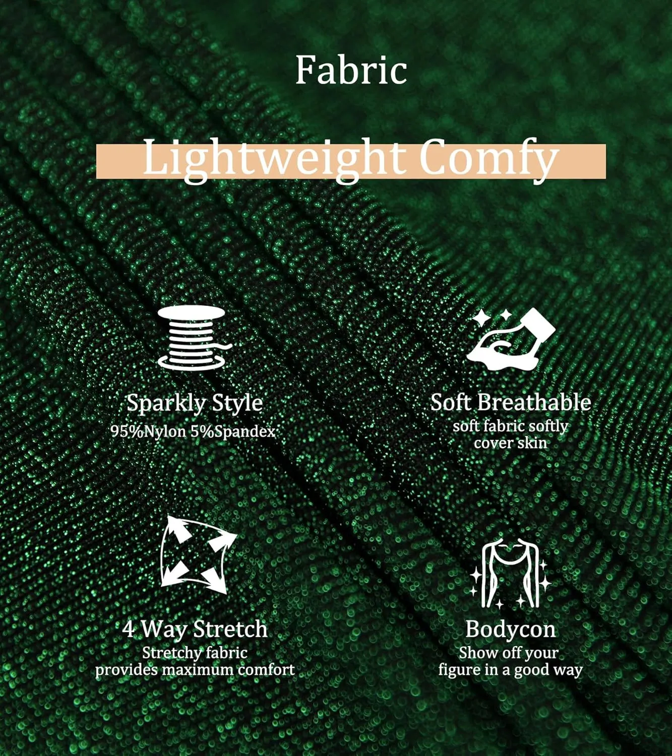 ANYFITTING Women's Built in Bra Bodycon Sparkly Holidady Formal Dresses for Date Night