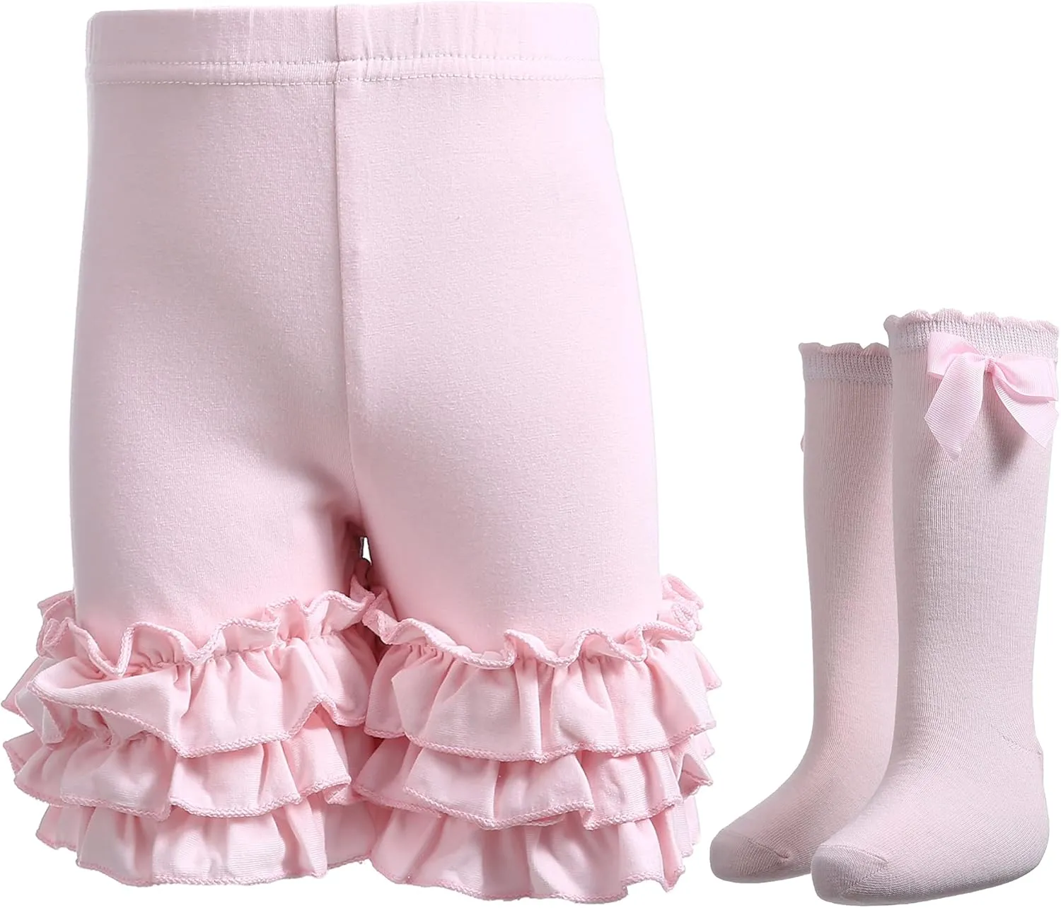 Ashken Baby Toddler Girls Ruffles Shorts Little Girls Cotton Pants 3 Months-6T