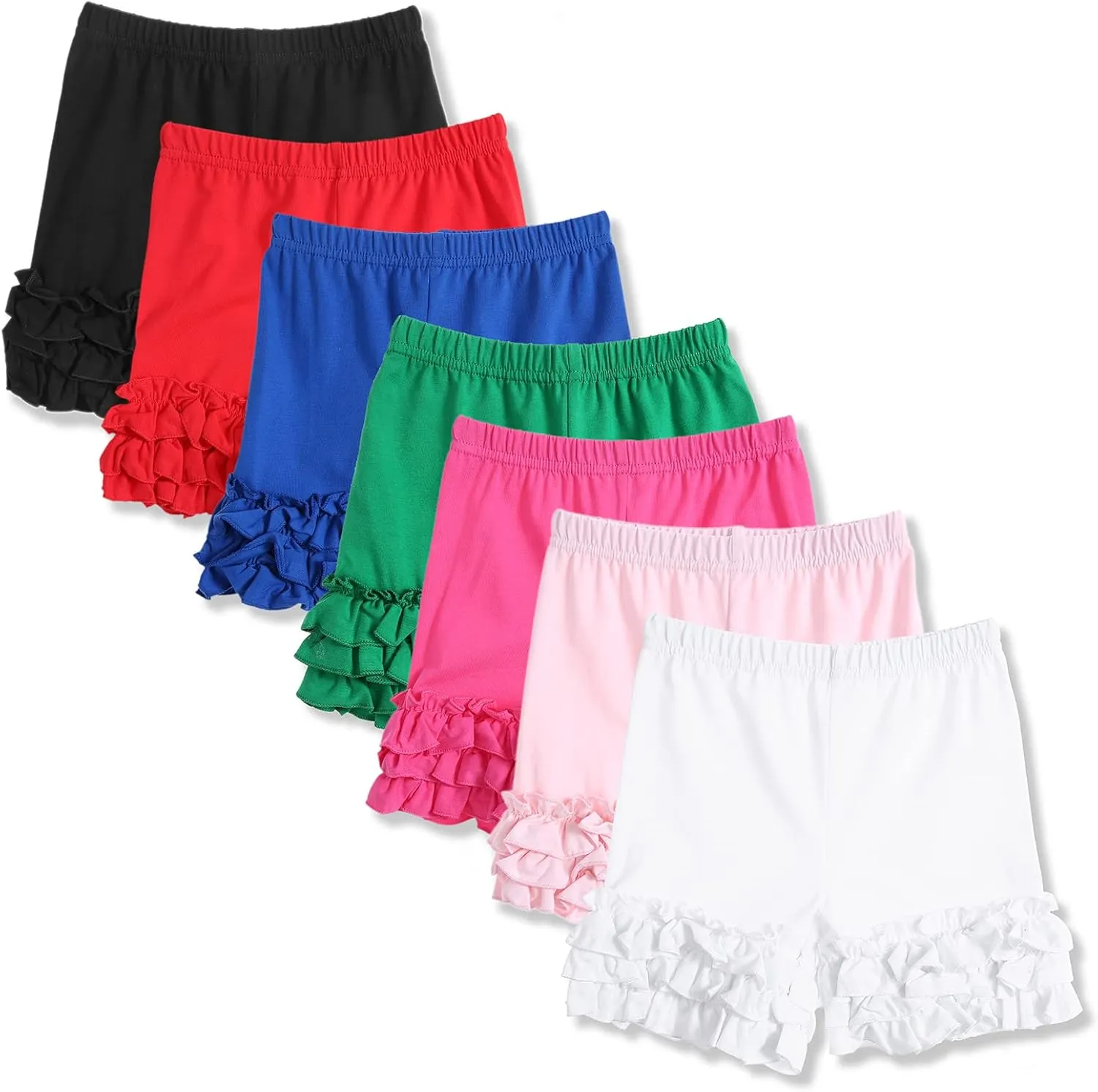 Ashken Baby Toddler Girls Ruffles Shorts Little Girls Cotton Pants 3 Months-6T