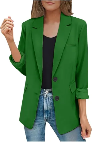 Blazers for Women Business Suit Jacket Work Office Blazer Long Sleeve Casual Blazer Open Front Cardigan Coat Outerwear