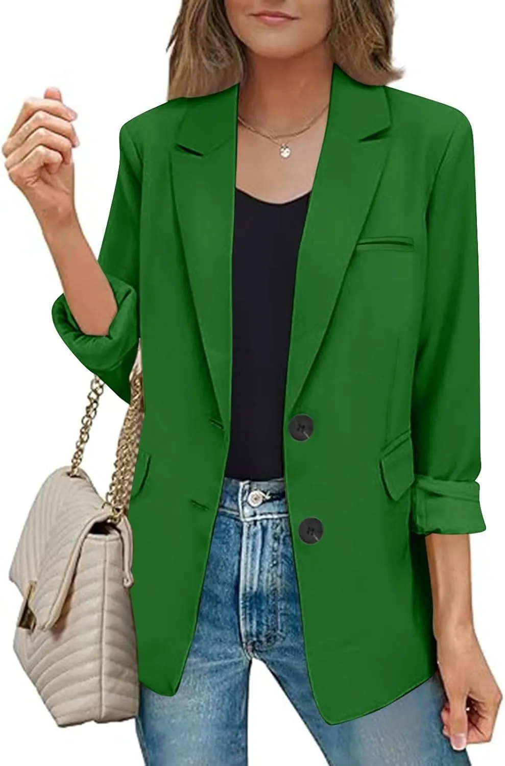 Blazers for Women Business Suit Jacket Work Office Blazer Long Sleeve Casual Blazer Open Front Cardigan Coat Outerwear