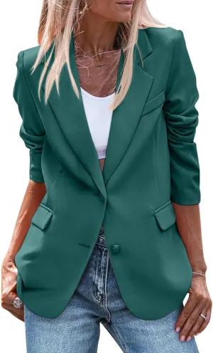 Blazers for Women Bussiness Casual Long Sleeve Open Front Blazer Work Office Dressy Suit Jackets with Pockets