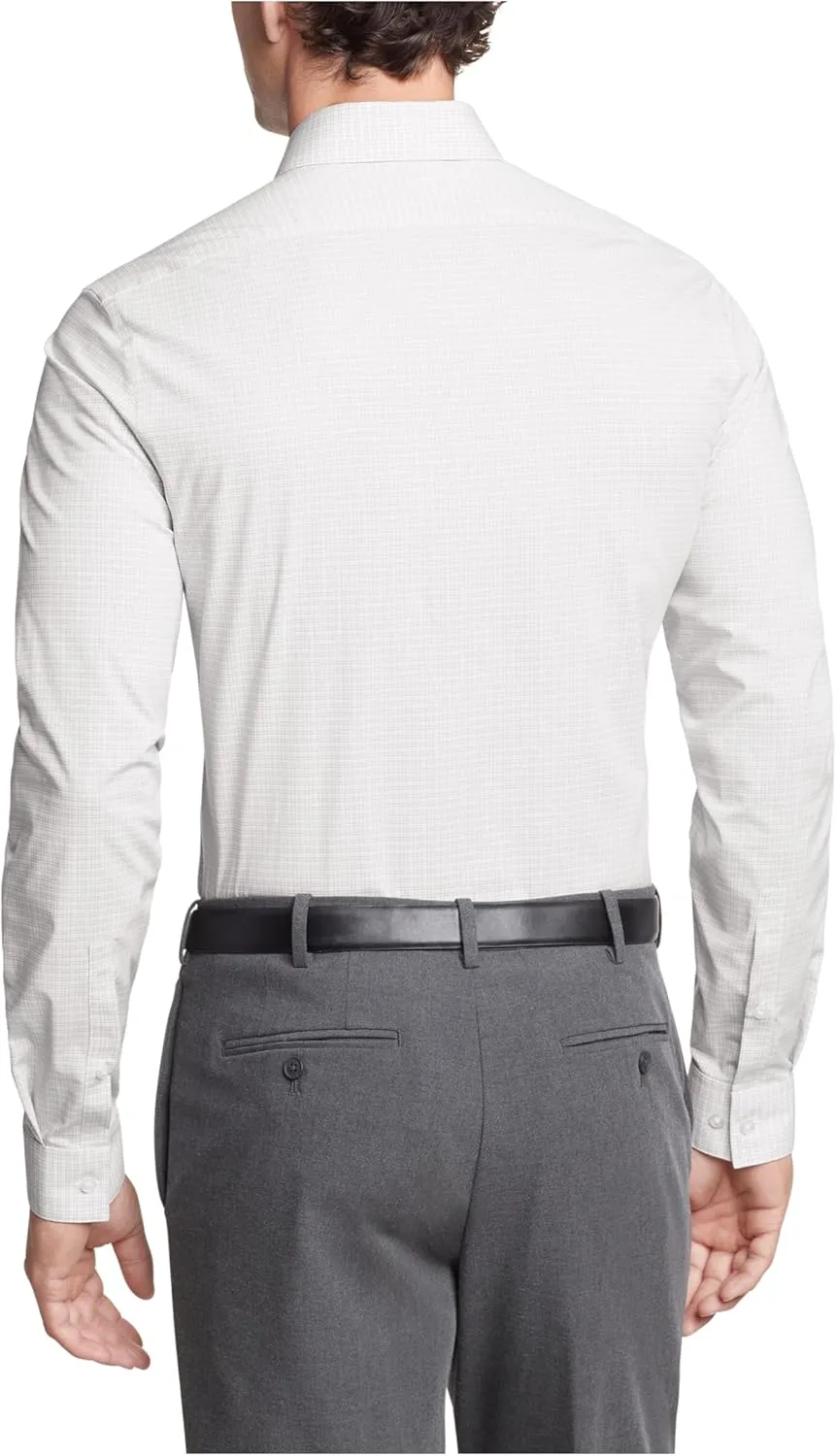 Calvin Klein Men's Dress Shirt Non Iron Stretch Slim Fit Check