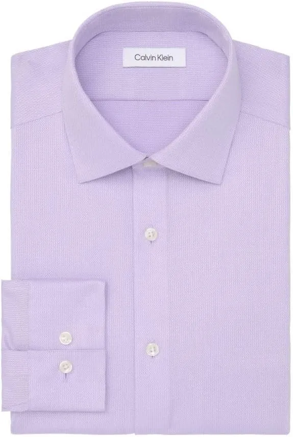 Calvin Klein Men's Dress Shirt Non Iron Stretch Slim Fit Solid