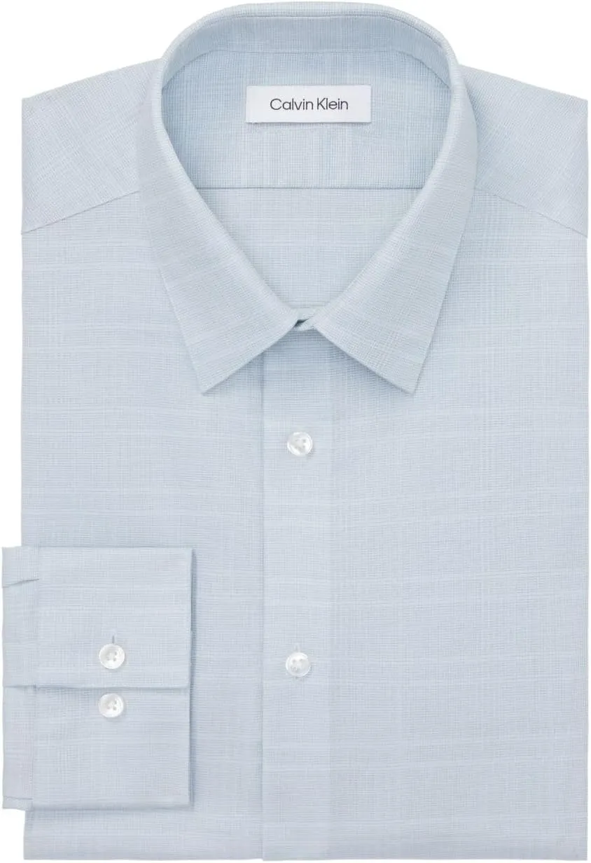Calvin Klein Men's Dress Shirt Non Iron Stretch Slim Fit Solid