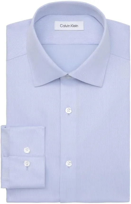 Calvin Klein Men's Dress Shirt Non Iron Stretch Slim Fit Solid