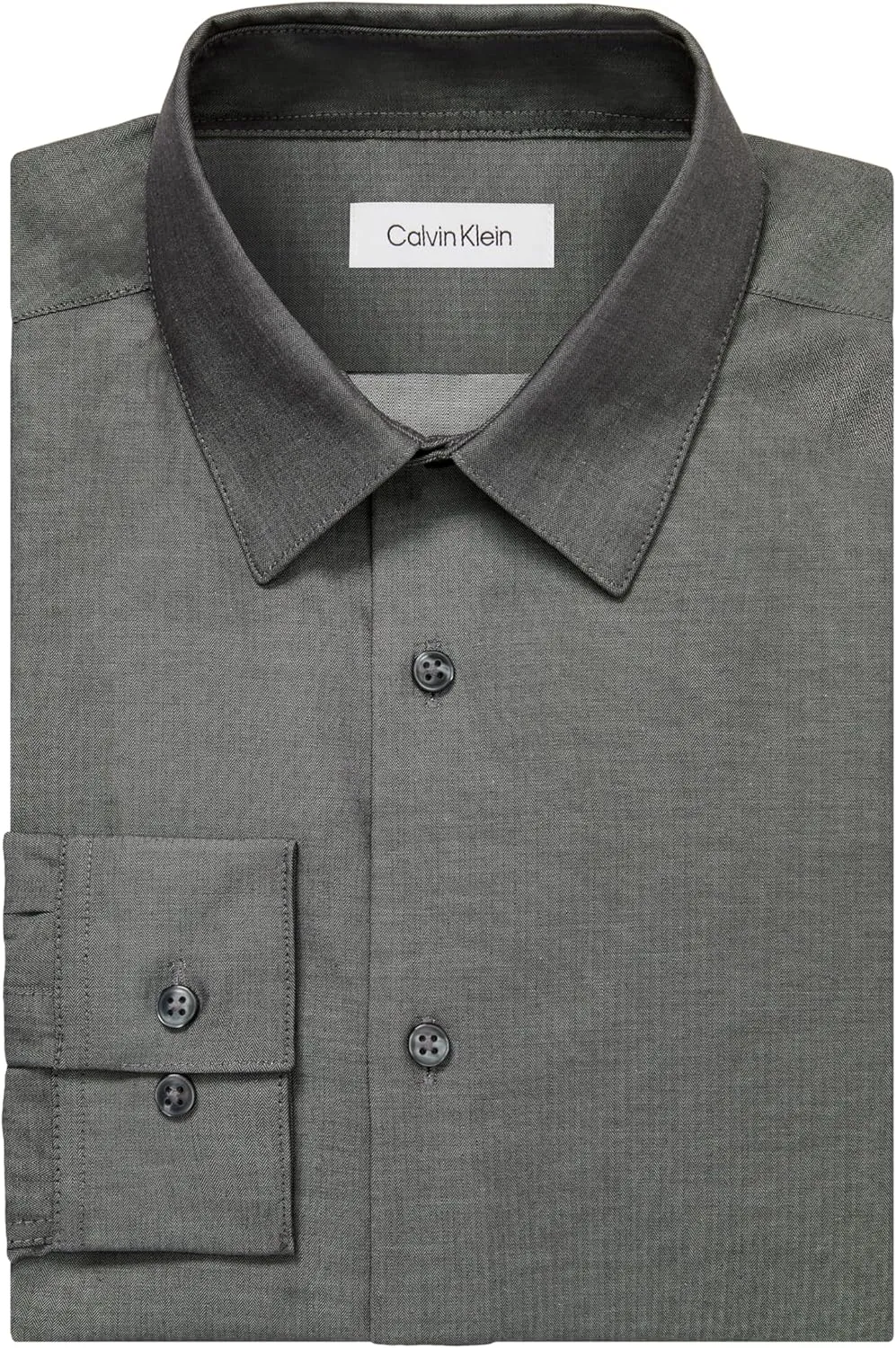 Calvin Klein Men's Dress Shirt Slim Fit Herringbone Stretch