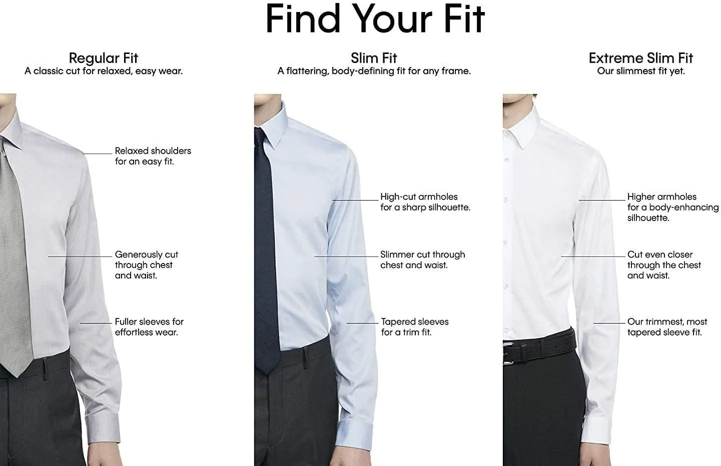 Calvin Klein Men's Dress Shirt Slim Fit Non Iron Herringbone Spread Collar