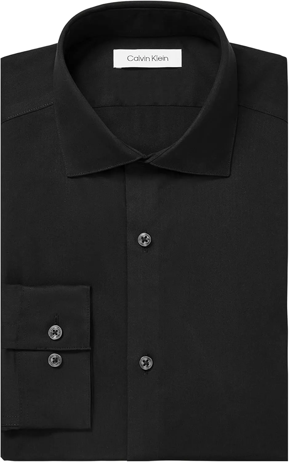 Calvin Klein Men's Dress Shirt Slim Fit Non Iron Herringbone Spread Collar