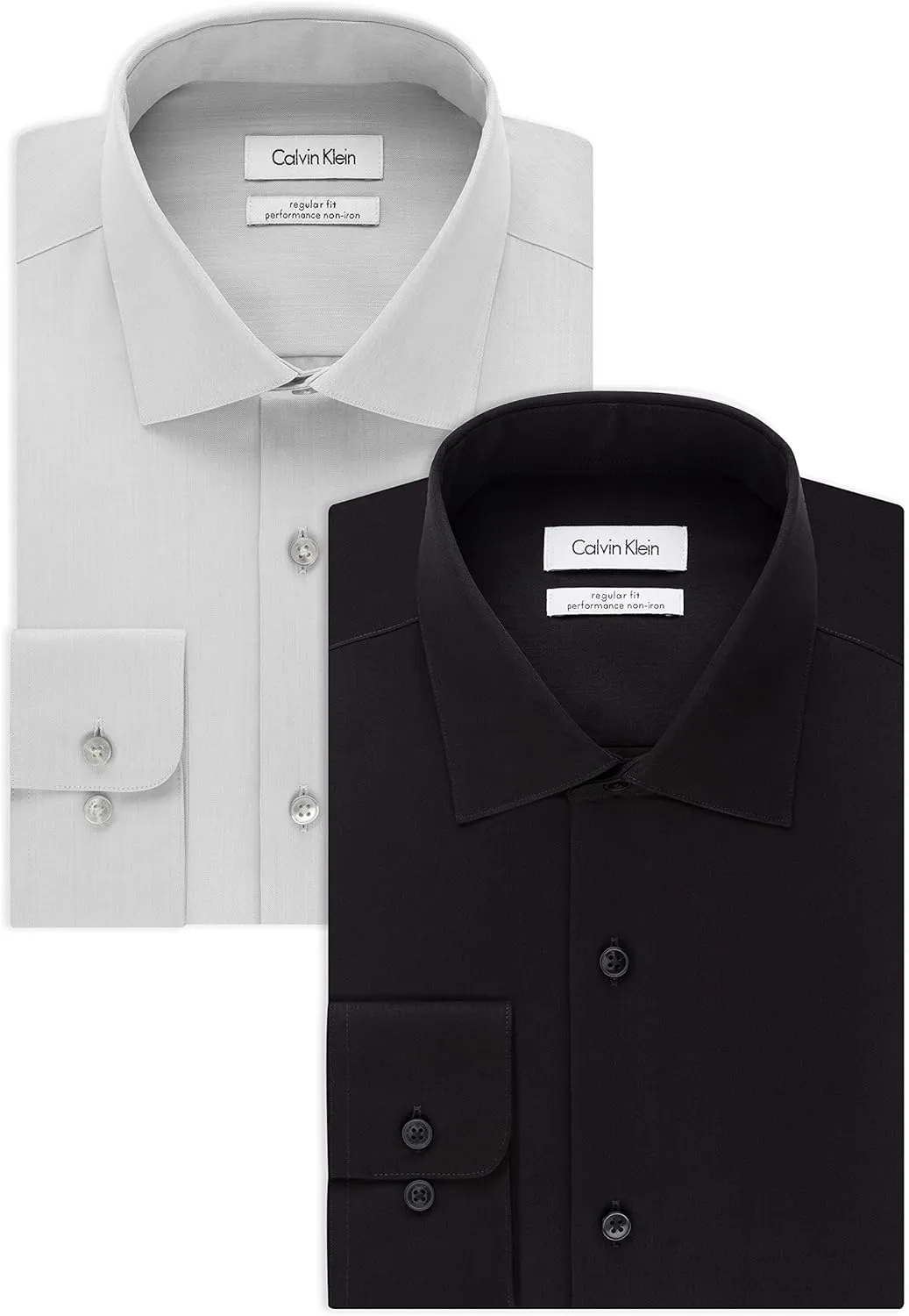 Calvin Klein Men's Dress Shirt Slim Fit Non-iron Herringbone
