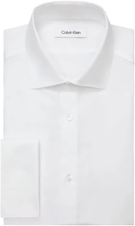 Calvin Klein Men's Dress Shirt Slim Fit Non Iron Solid French Cuff