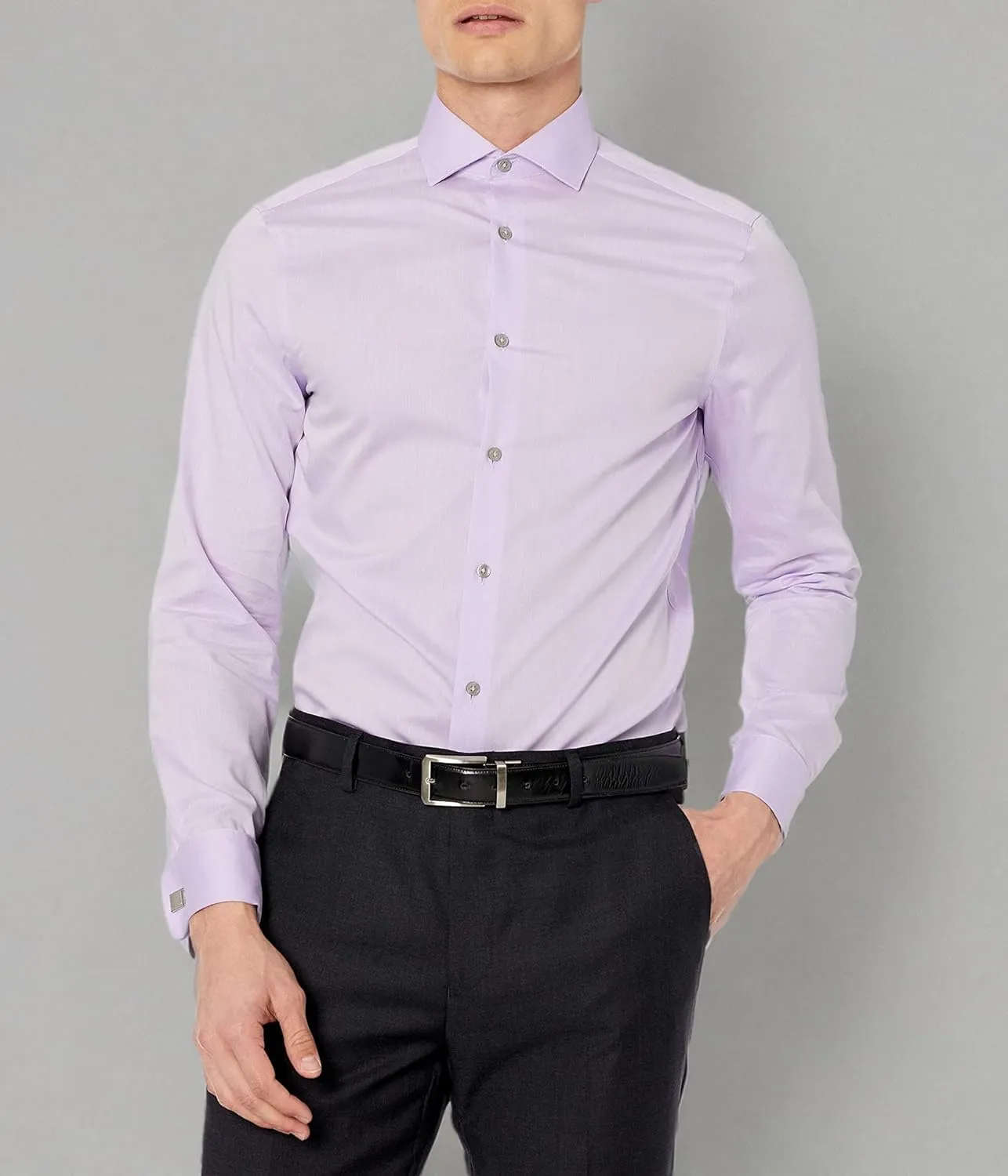 Calvin Klein Men's Dress Shirt Slim Fit Non Iron Solid French Cuff