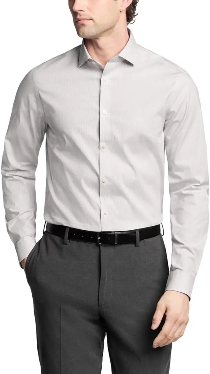 Calvin Klein Men's Dress Shirt Slim Fit Non Iron Stretch Check