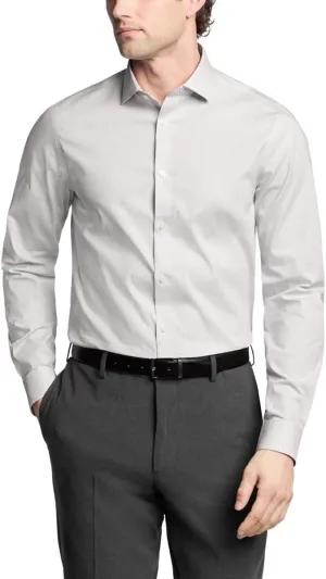 Calvin Klein Men's Dress Shirt Slim Fit Non Iron Stretch Check