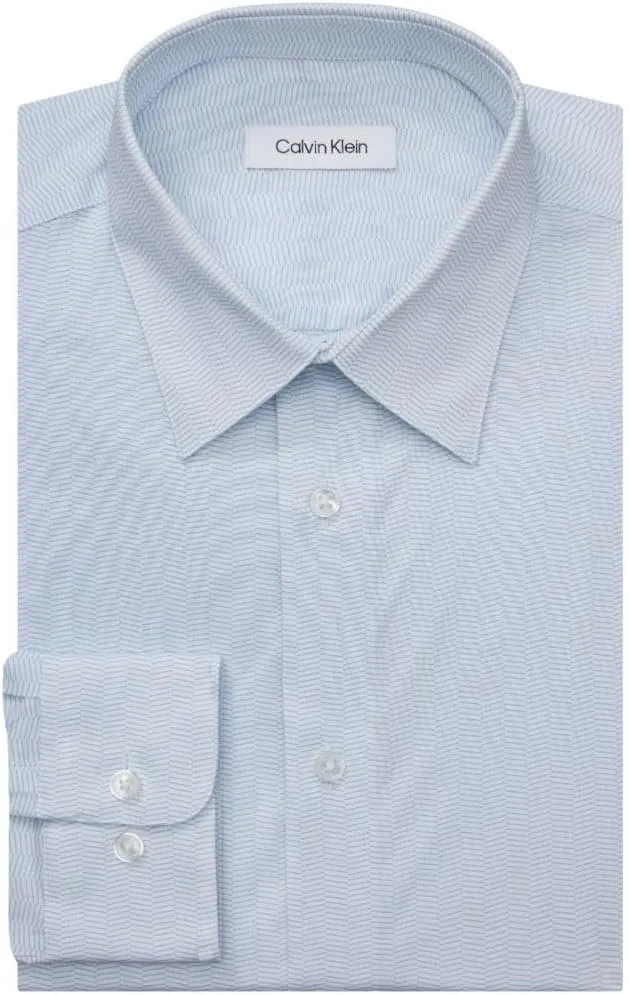 Calvin Klein Men's Dress Shirts Non Iron Stretch Regular Fit Print