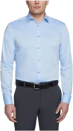 Calvin Klein Men's Non Iron Slim Fit Herringbone French Cuff Dress Shirt