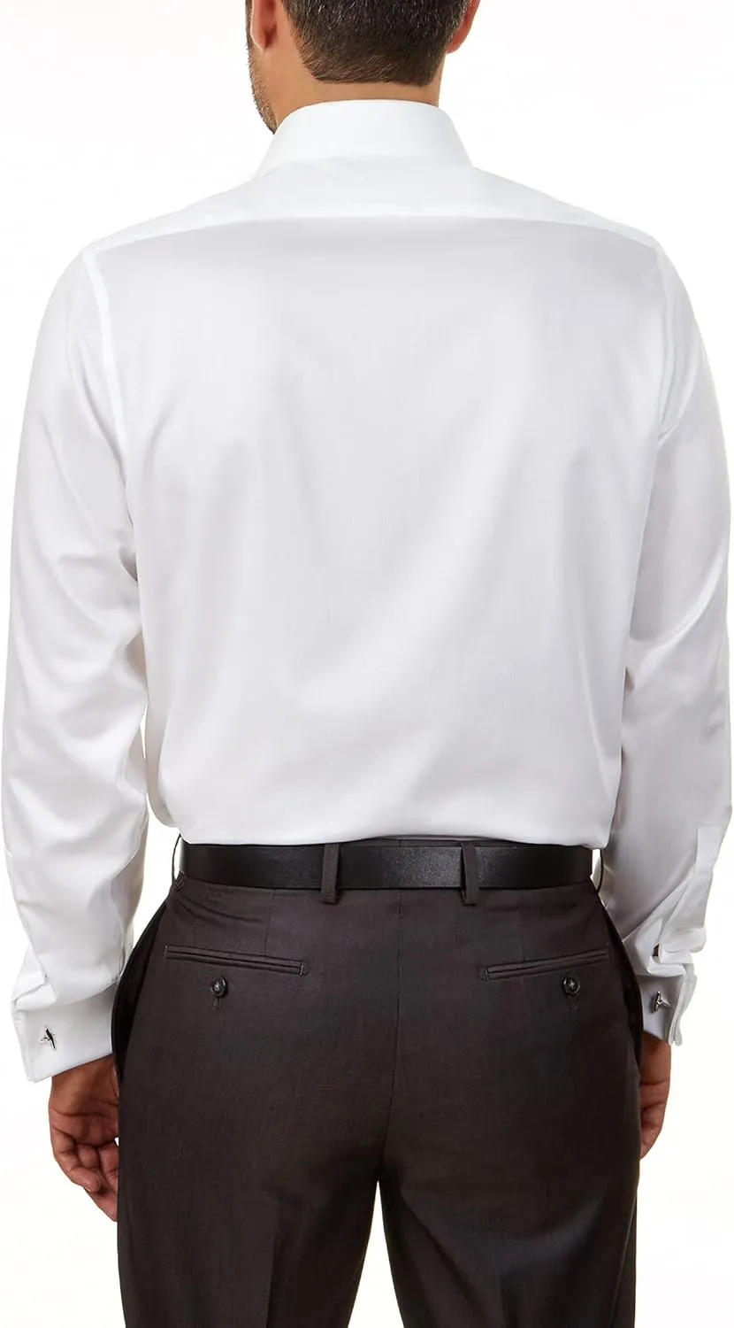 Calvin Klein Men's Non Iron Slim Fit Herringbone French Cuff Dress Shirt