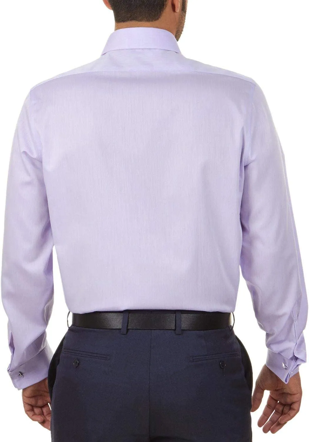 Calvin Klein Men's Non Iron Slim Fit Herringbone French Cuff Dress Shirt