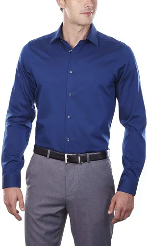 Calvin Klein Men's Slim Fit Non-Iron Herringbone Dress Shirt