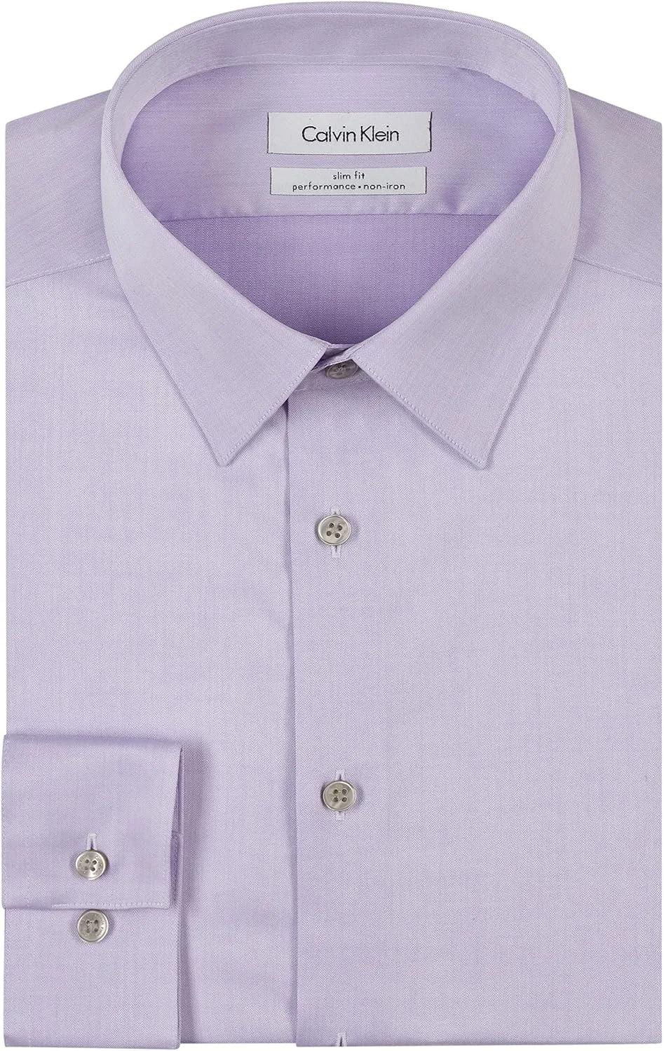 Calvin Klein Men's Slim Fit Non-Iron Herringbone Dress Shirt