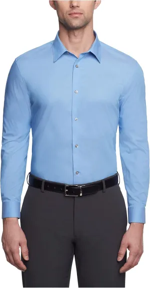 Calvin Klein Men's Slim Fit Non-Iron Herringbone Dress Shirt