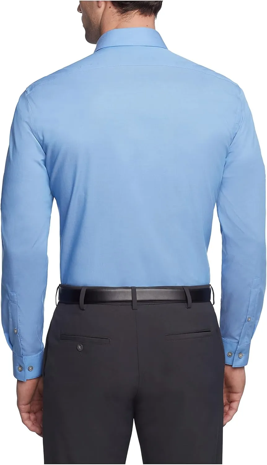 Calvin Klein Men's Slim Fit Non-Iron Herringbone Dress Shirt