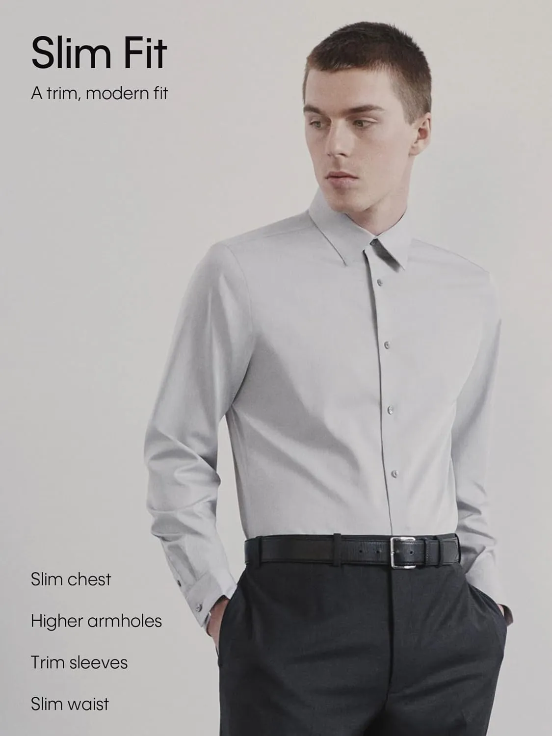 Calvin Klein Men's Slim Fit Non Iron Stretch Solid Dress Shirt