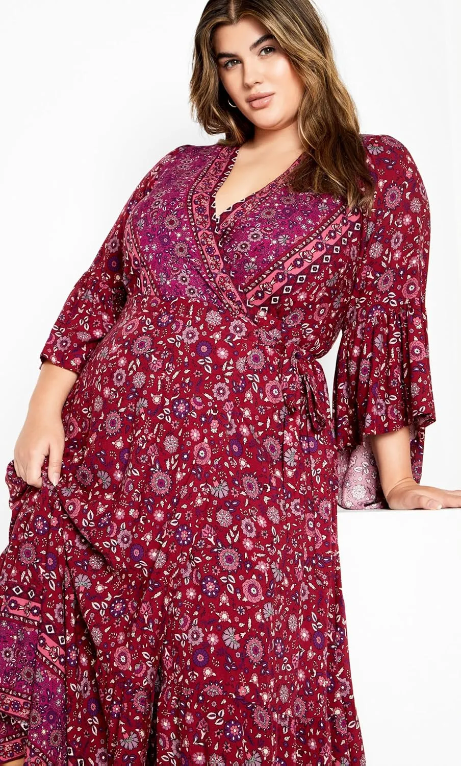 City Chic Women's Plus Size Dress-Selena Wrap