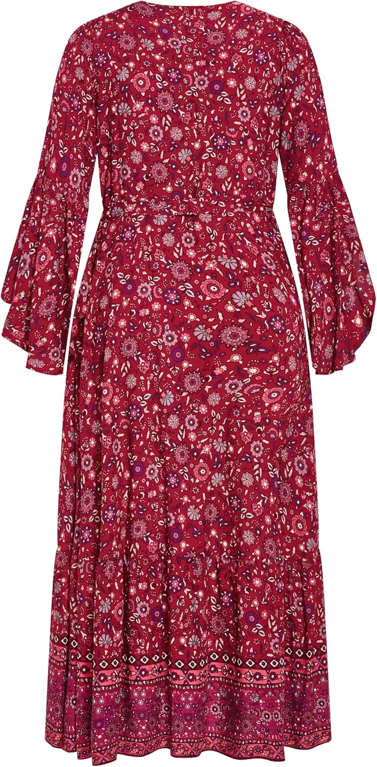 City Chic Women's Plus Size Dress-Selena Wrap