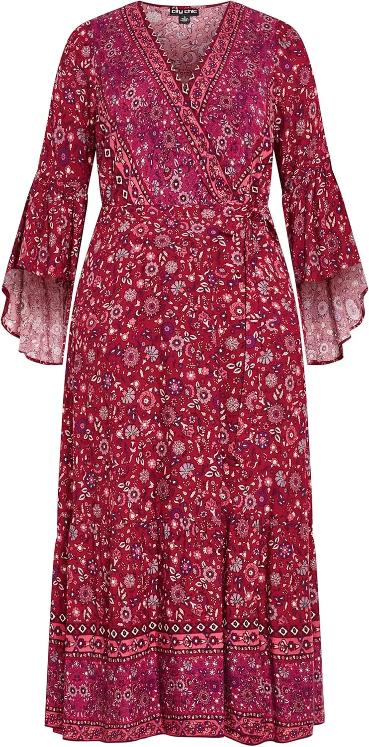 City Chic Women's Plus Size Dress-Selena Wrap