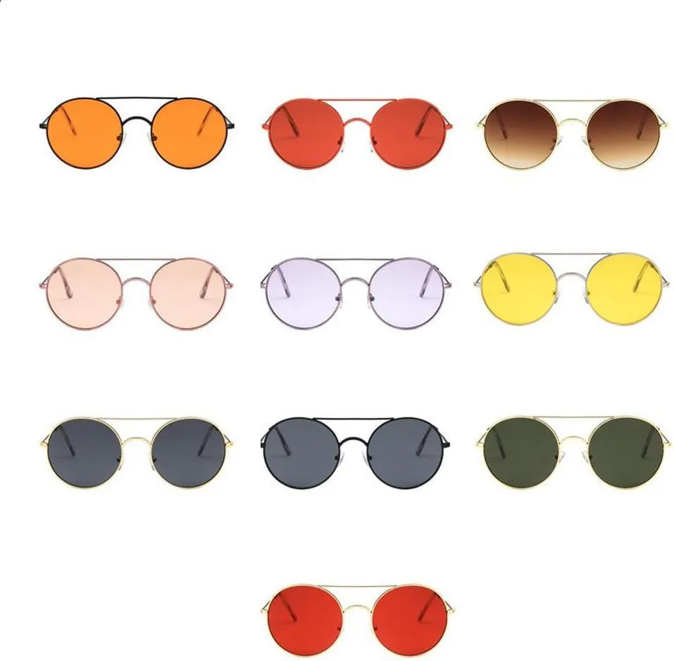 Classic Small Round Sunglasses Men Luxury Metal Sun Glasses Male Fashion Driving Vacation Shades UV400